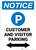 Notice: Customer And Visitor Parking with Bidirectional Arrow Portrait