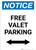 Notice: Free Valet Parking with Bidirectional Arrow Portrait