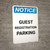 Notice: Guest Registration Parking Portrait