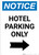 Notice: Hotel Parking Only with Right Arrow Portrait