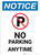 Notice: No Parking Anytime Portrait