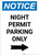 Notice: Night Permit Parking Only with Right Arrow Portrait