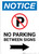 Notice: No Parking Between Signs Right Arrow Portrait