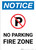 Notice: No Parking - Fire Zone Portrait
