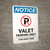 Notice: Valet Parking Only - Tow Away Zone with Icon Portrait