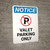 Notice: Valet Parking Only with Icon Portrait