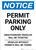 Notice: Permit Parking Only - Unauthorized Vehicles will be Ticketed Portrait