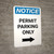 Notice: Permit Parking Only with Right Arrow Portrait