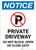 Notice: Private Driveway - Do Not Block/Open/Close Gate with Icon Portrait