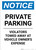 Notice: Private Parking - Violators Towed Away at Vehicle Owner's Expense Portrait