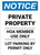 Notice: Private Property - HOA Member Use Only - Lot Parking By Permit Only Portrait