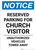 Notice: Reserved Parking for Church Visitors Portrait