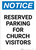 Notice: Reserved Parking for Church Visitors Portrait