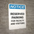 Notice: Reserved Parking for Faculty and Visitors Portrait