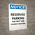 Notice: Reserved Parking for First Time Church Visitor Portrait