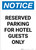 Notice: Reserved Parking for Hotel Guests Only Portrait