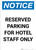 Notice: Reserved Parking for Hotel Staff Only Portrait