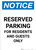Notice: Reserved Parking for Residents And Guests Only Portrait
