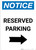 Notice: Reserved Parking with Right Arrow Portrait