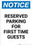 Notice: Reserved Parking for First Time Guests Portrait