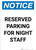Notice: Reserved Parking for Night Staff Portrait