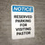 Notice: Reserved Parking for Visiting Pastor Portrait