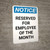 Notice: Reserved for Employee of the Month Portrait