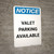 Notice: Valet Parking Available Portrait