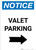 Notice: Valet Parking with Right Arrow Portrait
