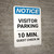 Notice: Visitor Parking - 10 Min. Guest Check In Portrait