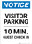 Notice: Visitor Parking - 10 Min. Guest Check In Portrait