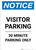 Notice: Visitor Parking - 30 Minute Parking Only Portrait