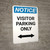Notice: Visitor Parking Only with Bidirectional Arrow Portrait