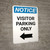 Notice: Visitor Parking Only with Left Arrow Portrait