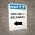 Notice: Visitors/Deliveries with Left Arrow Portrait