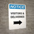 Notice: Visitors/Deliveries with Right Arrow Portrait