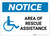 Notice: Area Of Rescue Assistance with ADA Icon Landscape - Label