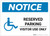 Notice: Reserved Parking - Visitor Use Only with ADA Icon Landscape - Label