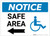 Notice: Safe Area with ADA Icon and Left Arrow Landscape - Label