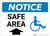Notice: Safe Area with ADA Icon and Up Arrow Landscape - Label