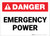 Danger: Emergency Power Landscape ANSI - Label