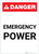 Danger: Emergency Power Portrait ANSI - Label