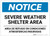 Notice: Bilingual Spanish Severe Weather Shelter Area Landscape - Label