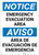 Notice: Bilingual Spanish Emergency Evacuation Area Portrait - Label