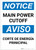 Notice: Bilingual Spanish Main Power Cut-off Portrait - Label