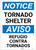 Notice: Bilingual Spanish Tornado Shelter Portrait - Label
