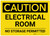 Caution: Electrical Room No Storage Permitted landscape - Label