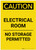 Caution: Electrical Room No Storage Permitted Portrait - Label