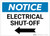Notice: Electrical Shut-Off Landscape with Left Arrow - Label