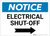 Notice: Electrical Shut-Off Landscape with Right Arrow - Label